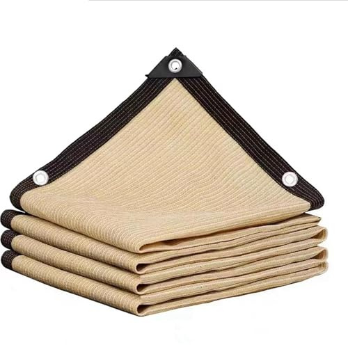 Genérico Red de sombreado HDPE Anti-UV de 12 Pines para jardín, balcón, Plantas suculentas, Piscina al Aire Libre, Cubierta de Coche horticultura(Beige,1x3m)