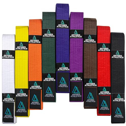 Antares Athletics Rank Belts for Martial Arts, Karate, Aikido, Taekwondo, Judo | Premium Cotton | Strong & Vibrant Colors (Brown, 180cm)