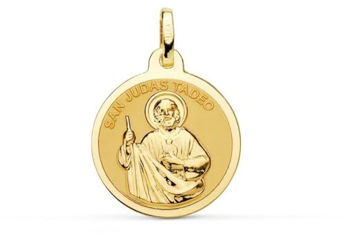 Medaille des Heiligen Judas Thaddäus aus 9-karätigem Gold, 16 mm, poliert