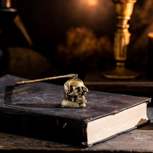 We Moment Candle Snuffer, Candle Snuffer Extinguisher with Long Handle,Retro Style Wick Flame Snuffer for Putting Out Candle Flame Safely,Skull Candle Snuffers Accessory for Candle Lovers