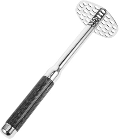 BESTYASH Schiacciapatate in Acciaio con Manico Nero Pressa Robusta per Purè Veloce e Verdure Utensile Professionale per Cucina Domestica e Ristoranti
