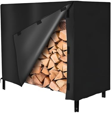 Housse de protection pour étagère de bois de chauffage – Support de rangement en bois – Abri de bûches résistant aux intempéries – Bâche de protection pour toutes les saisons | Cour, intérieur et