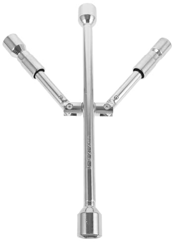 WOONEKY Folding Lug Wrench Tire Cross Socket Tool for Car Truck Automotive Portable High Torque Spanner for Easy Tire Removal and Installation Compact Steel Construction