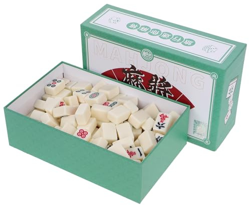 BESTonZON Tragbares Kleiner Mahjong Satz Kompaktes Reise Mahjong für Kleine Räume Robustes Material Interaktives Familienspiel für Zuhause und Unterwegs
