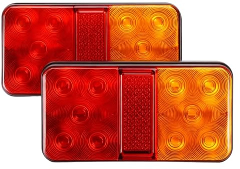 Menibeuty Feux Remorque LED, 2PCS Feux Arrière Remorque avec Éclairage LED Haute Performance, Installation Facile pour Véhicules Utilitaires et Remorques avec Vis Incluses, Tension 12-24V