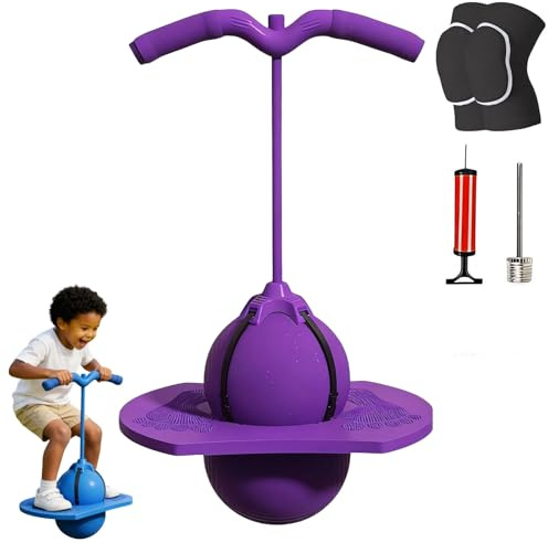 Ruhemeister Pro Pogo-Sprungball, 2026 Pogo Sprungball Für Kinder Und Erwachsene, Balance Hüpfball Für Kinder, – Höhenverstellbar, Stabil & Spaß Für Kinder & Erwachsene(Lila)