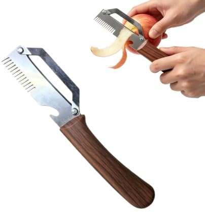Pelador De Verduras Multifuncional | Rallador de Cebolleta Abrebotellas Mango Ergonómico - Pelador Manual de Frutas y Verduras | Para Cocina, Camping, Picnic, Viajes, Hogar, Cocinar, Pepino y