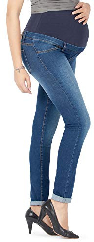 Milano - Jeans Premaman Donna Basic, Super Elasticizzato e Comodo, Pantaloni Skinny, Abbigliamento per Ogni Fase della Gravidanza (Stone, M)