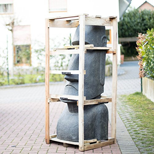 FaHome Moai-Statue 150cm Rapa-NUI Kopf Lava-Sand-Steingemisch Handgefertigt Innen Außen Dekoration Geschichte Osterinsel
