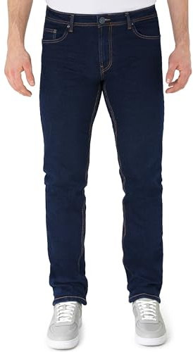 BARBONS Herren Jeans - Regular-Fit Stretch - Hochwertige Straight Jeans Herren Hose - Business Anzug Freizeit Blau 36W / 32L