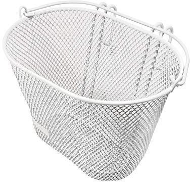 Panier de vélo pour enfant - Blanc - Panier de guidon en métal - Avant - Panier de vélo pour enfant - 20 x 18 x 10 cm - Panier de vélo pour fille et garçon - Panier pour l'avant - Panier de vélo -