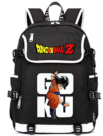 WANHONGYUE Dragon Ball Anime Cosplay 15.6 Laptop Backpack Schoolbag Rucksack with USB Charging Port Black / 4