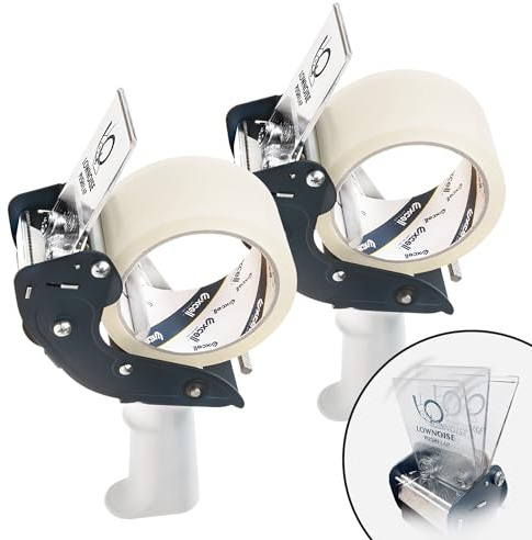 Excell Geräuscharmer Paketbandabroller, 2er-Set, 48 mm | Einziehbare Sicherheitsklinge, 2 transparente Bänder 48 mm x 54,6 m, für Versand, Umzug, Büro und Lager
