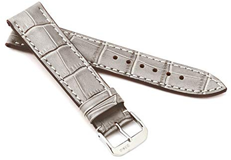 RIOS1931 XL Herren Uhrenarmband Alligator Style Modell New Orleans 20 mm Steingrau