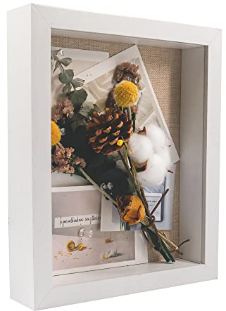 GraduatePro 3D bilderrahmen 23x28 zum befüllen schaukasten Wand für Weiß Objektrahmen Hochzeit Box Deko Oder Schreibtisch