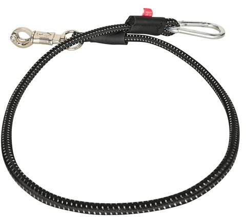 Imperial Riding Elastischer Traileranbinder, mit Panikhaken und Karabiner, 120cm, Schwarz
