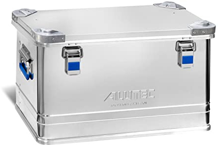 ALUTEC Aluminiumbox INDUSTRY 60 (Inhalt 60 l, Innenmaße (LxBxH) 550 X 350 X 315 mm, staub-/spritzwassergeschützt, Werkzeugbox, Aufbewahrungskiste, Gewicht 4,47 kg) 13060 | Inhalt 60 l, Außen-LxBxH 580 x 385 x 344 mm