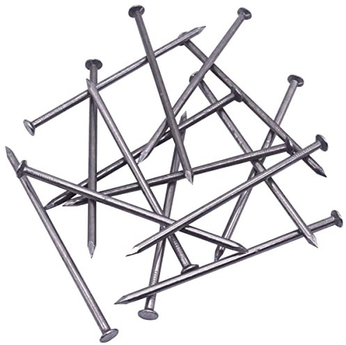 SKIR'CO (350 piezas) Clavos de construcción de acero de 3,0 x 80 mm, cabeza redonda plana, clavos de alambre comunes multiusos para madera