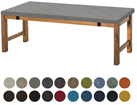 Aselbia Bankauflage Sitzkissen 70X35X5CM,Waschbare Rutschfestes Bankkissen Sitzauflage Bequeme Bankpolster für Bank, Fensterbank, Gartenmöbel, Terrasse, Drinnen,Dunkelgrau
