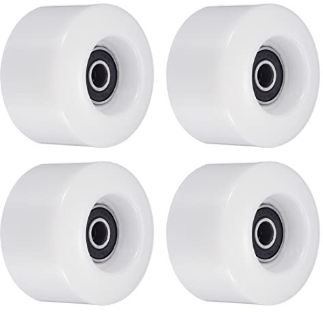 PATIKIL 4 Stück 55mm Longboard Rollen mit Lager ABEC-9 Skateboard Rad Straße Rollen für Skateboards Cruiser Räder Ersatz 80A Weiß