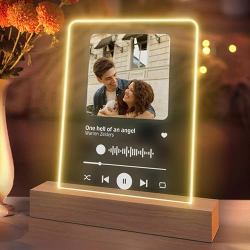 Placa de Spotify personalizada, canción acrílica con foto y texto, marco de fotos personalizado para parejas, bodas, aniversarios (4 x 6 pulgadas)