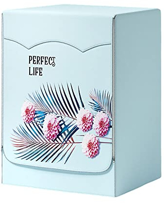 Odot Washer Dustproof Cover Front Load, Washing Machine Dryer Protector Waterproof Sunscreen Tumble Dryer Case Protective Cover for Most Front Loadi (L,flowers and leaves)