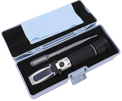 Pyhodi Brix-Refraktometer mit ATC, Handheld-Brix-Messgerät Tragbares Medizinisches 3-in-1-Refraktometer Brix-Tester mit Serumprotein, Spezifischem Uringewicht, Brechungsindex