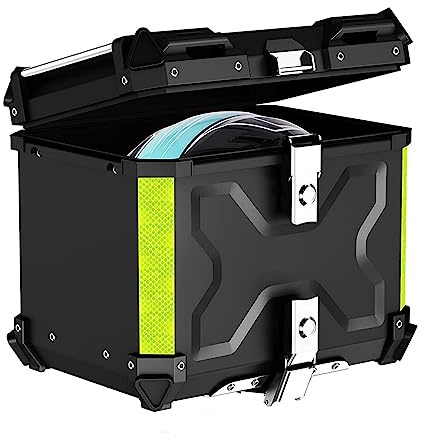 Motorradkoffer 45L 55L 65L 80L 100L Top Case Motorcycle Roller Koffer Topcase Motorradtasche Haltbar Helmkoffer Motorrad Heckbox Mit Sicherheitsschloss, Für Lager Helm Großes Gepäck ( Color : Schwarz