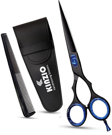 KINZIO Forbici Da Parrucchiere Forbici Affilate Premium in Acciaio Inox Da per Il Taglio Dei Capelli Ideali per Parrucchieri Barbieri uomini (6.5)