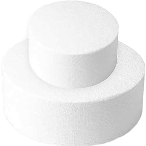 TOVINANNA Cake Company Dummy Set 2 Etagen, Kuchen Werkzeug styropor Formen rund Torte Cupcake rund styropor Torte Partydekoration schäumt Tortenattrappen Requisiten Modell Zubehör Dekoration