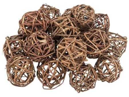 NaDeco Brunch Ball Natur, Durchmesser ca. 6 cm, Set mit 20 Stück | Regenkugel | Rankenkugel | Rattanball | Rattankugel | Rebenhügel | Dekokugel | Dekobälle | Weidenkugel | Weidenbälle | Naturkugel