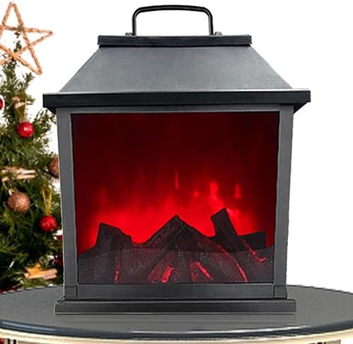 Kcolic Lumières LED Lanterne Cheminée Lanternes Cheminée Décoratives, Rechargeables par USB, Cheminée Piles, Cheminée Table pour Une Utilisation Intérieure Et Extérieure A