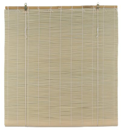 DEFACTO Bambusrollo Sonnenschutz Sichtschutz Seitenzugrollo Lichtfilter Bambus Jalousie Lüftung Rollo für Fenster Tür Terrasse Balkon Garten (150 x 220 cm, Light/Natur)