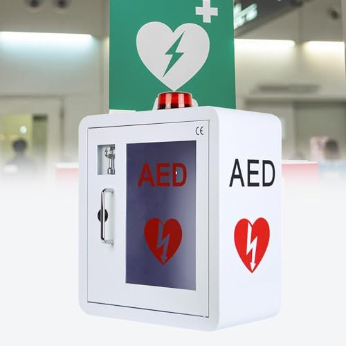 Armoire pour défibrillateurs Armoire Murale For Défibrillateur AED, Armoire De Rangement En Plaque D'acier En Métal Avec Alarme Et Lumière, Convient À Toutes Les Marques De Sciences Cardiaques For Les