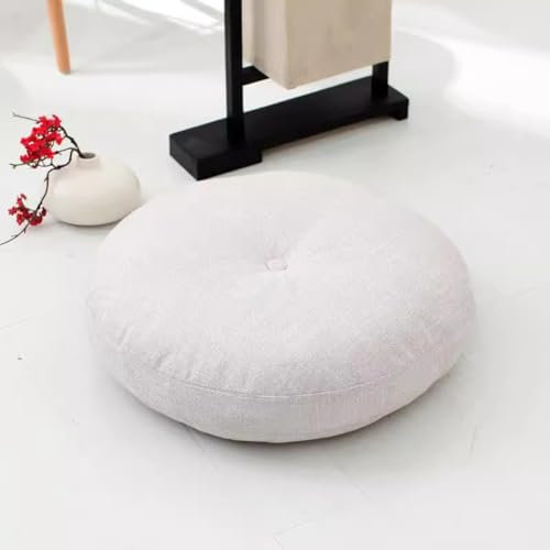 WTDZUCOI Rundes Baumwoll-Leinen-Bodenkissen Super weiches Cord Tatami-Bodenkissen Langlebige Maschine Waschbare Medikamente Kissen für Yoga Wohnzimmer