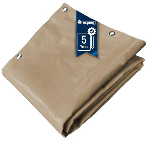 TECPLAST Bâche PVC 3x5 m Beige foncé - Garantie 5 Ans - LP506MU - Bâche de Protection étanche - Résistance Anti-UV