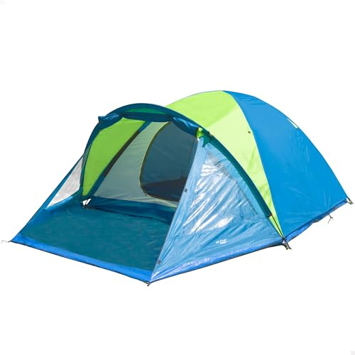 Aktive Tienda de Campaña Familiar con Avance, Avance 120 cm, 3 Personas, con Piquetas y Cuerdas, Varillas Fibra de Vidrio, Tejido Poliéster, Columna Agua 3000 mm, Peso 4.46 kg, 240 x 210 x 130 cm