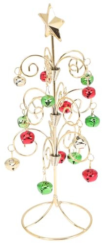 IMIKEYA Künstliche Mini Weihnachtsbäume Metall Weihnachtsbaum Ornament 28cm Desktop Glocke Schmuck