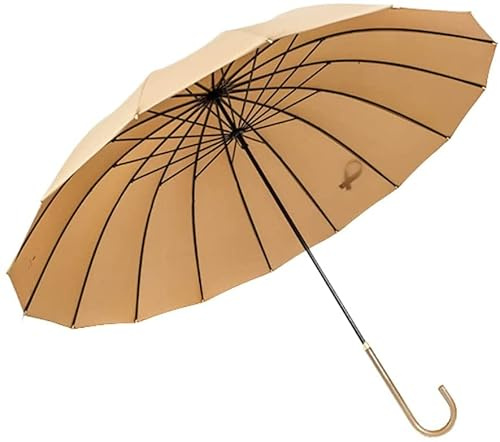 ZUOZUIYQ Regenschirm, Golfschirm, Winddicht, 16 Knochen, Stockschirm mit ergonomischem J-Griff, einfarbig, schlicht, automatisch öffnender Stockschirm für Männer und Frauen, Golfschirme