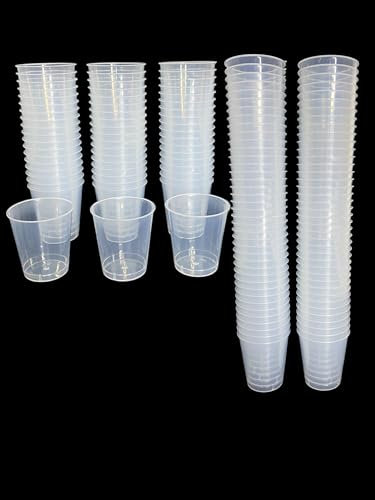 80 Plastic Shot Glasses, Clear 30ml - Shot Cups| Shots Vodka Jelly Sample Tasting Desserts, Weddings Birthdays Parties Christmas, Stag, Hen, Reusable (80)