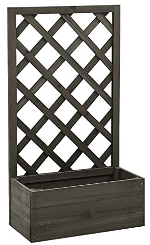 FUDUGEHMIOFWFJJ zinkwanne groß XXL,blumenkübel,Garten-Spalier mit Blumenkasten Grau 50x25x90 cm TannenholzGeeignet für Garten, Terrasse, Schlafzimmer, Wohnzimmer