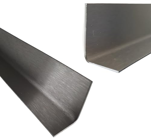 Küchenabschlussleiste Edelstahl - 1,5m lang - 6x6cm - 0,8mm stark - K240 geschliffen V2A - Abschlussleiste Arbeitsplatte INNEN-WINKEL -150cm 1500mm- Abschlussprofil 60x60mm