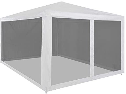 Rasen & Garten, Outdoor-Wohnen, Außenstrukturen, Vordächer & Pavillons, Partyzelt mit 4 Netz-Seitenwänden, 4 x 3 m