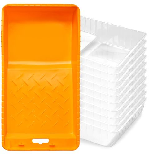 Mister Rui Vassoio per pittura in plastica trasparente da 10 cm con 10 rivestimenti, rivestimento usa e getta