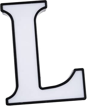 LED Nachtlicht Buchstabe L aus Kunststoff in Weiß für Wanddekoration | 2 Stück Aaa Batterien Nötig, Leicht Tragbar, Warmes Ambiente für Hochzeit und Party