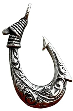 Sumpgle Edelstahl Angelhaken Modell Anhänger Vintage Nautischer Schmuck Titanstahl Hip Hop Accessoire Retro Mode Halskette für Männer