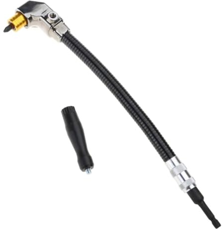 Steowsey Dispositivo de esquina de taladro eléctrico de 90 grados, 3 mandíbulas, adaptador de portabrocas giratorio, accesorios de perforación de espacio estrecho