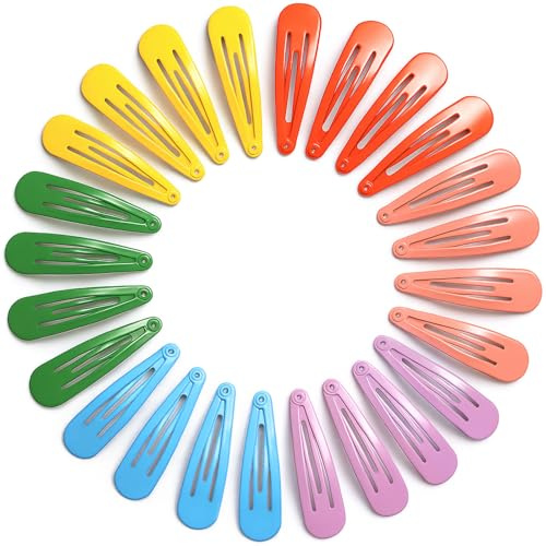 YISCOKO Hair Clips Women Mixcolor Metal Hair Clip,2 Inch Snap Hair Clips,Snap Clips Kids Barrettes Girls' Hair Accessories(24 PCS Mixcolor)