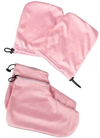 Set Guanti e Copriscarpe per Terapia Paraffina 2 Paia Rosa