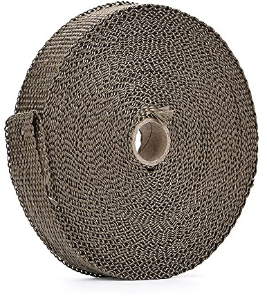 Bande Thermique Echappement Moto 1 / 25mm 15m Titanium Tuyau d'échappement de tuyau de tuyau d'enveloppe de chaleur avec liens de verrouillage Protection thermique ACCESSOIRES D'ACCESSOIRES DE VOITUR